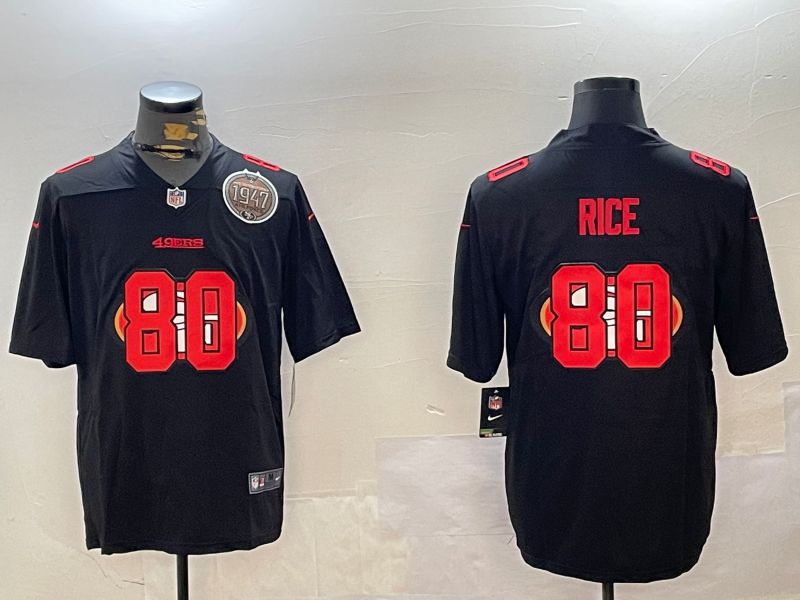 Men San Francisco 49ers #80 Rice Black Fashion 2024 Nike Limited NFL Jersey style 2->san francisco 49ers->NFL Jersey
